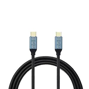Schitec 5a 100w 20gps 4k 60hz Type-c To Type-c 4.0 Gen2 Hızlı Data Ve Şarj Kablosu Örgülü 2metre Siyah