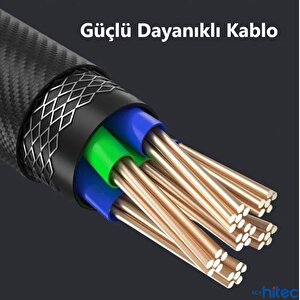 Schitec 5a 100w 20gps 4k 60hz Type-c To Type-c 4.0 Gen2 Hızlı Data Ve Şarj Kablosu Örgülü 2metre Siyah
