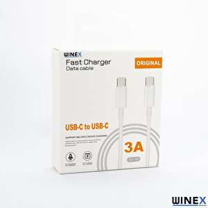 Winex İnfinix Note 30 İle Uyumlu 3a 45w Type-c To Type-c 2metre Data Ve Hızlı Şarj Kablosu