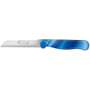 Ggs Solingen Meyve Sebze Bıçağı Dişli Mermer Desen Mavi