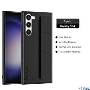Schitec Samsung Galaxy S24 Uyumlu Premium  Case Parmak Askılı Telefon Kılıfı Siyah