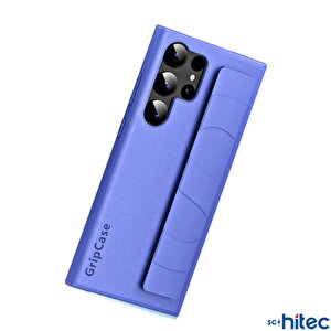 Schitec Samsung Galaxy S24 Ultra Uyumlu Premium Case Parmak Askılı Telefon Kılıfı Mavi