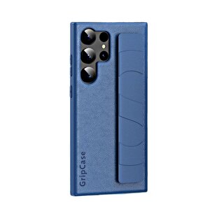 Schitec Samsung Galaxy S24 Ultra Uyumlu Premium Case Parmak Askılı Telefon Kılıfı Lacivert