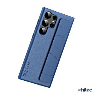 Schitec Samsung Galaxy S24 Ultra Uyumlu Premium Case Parmak Askılı Telefon Kılıfı Lacivert