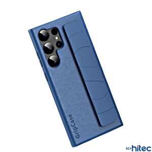 Schitec Samsung Galaxy S24 Ultra Uyumlu Premium Case Parmak Askılı Telefon Kılıfı Lacivert