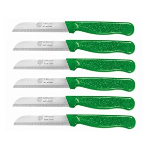 Meyve Sebze Bıçağı Dişli Simli Model Açık Yeşil