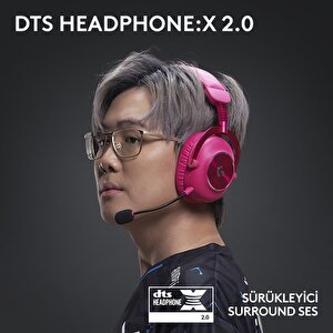 Logitech G Pro X 2 Lightspeed Kablosuz Dts:x Headphone 2.0 - 7.1 Surround Ses Oyun Kulaklığı - Pembe