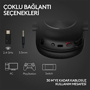Logitech G Pro X 2 Lightspeed Kablosuz Dts:x Headphone 2.0 - 7.1 Surround Ses Oyun Kulaklığı - Siyah