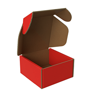 8x8x4 - 50 Adet Kırmızı Hediye Karton Kilitli Kutusu 50 adet