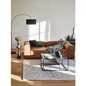 Erduran Mobilya Angelo 2 Modül Modüler Koltuk Ikili Kanepe Nubuk Kumaş Kahverengi Kahveregi