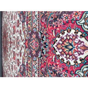 Bambu Halı Salon Halısı Post Pelüş Halı Klasik Desenli Pembe Halı