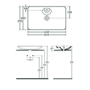 İsvea Sistemay Clear 65 Cm Tezgah Üstü Lavabo