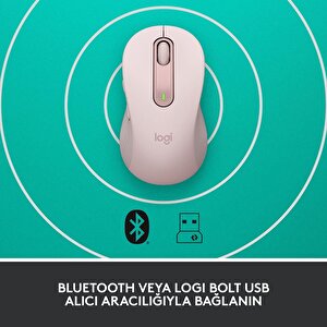 Logitech Signature M650 Büyük Boy Sağ El Için Sessiz Kablosuz Mouse - Pembe