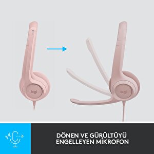 H390 Usb Gürültü Önleyici Mikrofonlu Kulaklık - Pembe