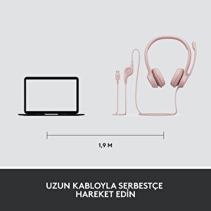 Logitech H390 Usb Gürültü Önleyici Mikrofonlu Kulaklık - Pembe
