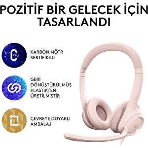 Logitech H390 Usb Gürültü Önleyici Mikrofonlu Kulaklık - Pembe