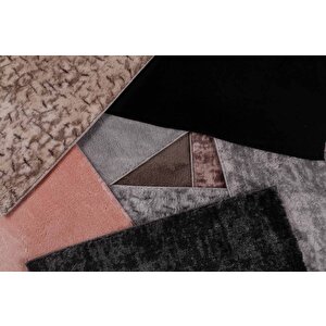 Modern Dekoratif Örgü Saçaklı Puffy Peluş Halı Yolluk 60x100 cm