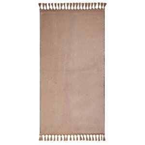 Modern Dekoratif Örgü Saçaklı Puffy Peluş Halı Yolluk 120x250 cm