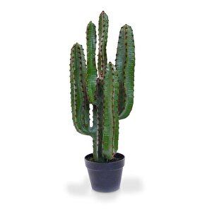 Yapay Çiçek Kaktüs Ağacı 4kollu Siyah Saksıda 70*22cm 4026