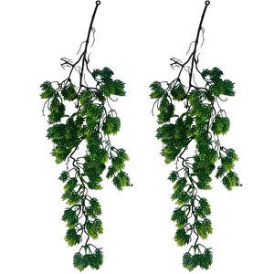 Yapay Çiçek Sarkan Doğal Dallı Kozalak Çiçeği 70cm Yapay Sarmaşık Yeşil