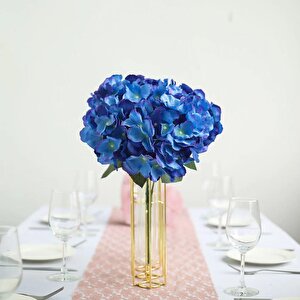 Yapay Çiçek Ortanca Çiçeği Demeti 43 Cm Mavi Koyu
