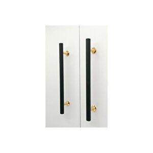 Mobilya Dolap Kulpu Mutfak Çekmece Kulpu Çizgili Dal Siyah Gold 96 Mm ( 9,6 Cm ) 10 Adet