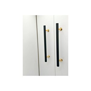 Mobilya Dolap Kulpu Mutfak Çekmece Kulpu Çizgili Dal Siyah Gold 96 Mm ( 9,6 Cm ) 10 Adet