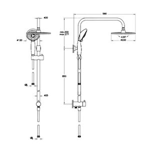 Minimax S Lavabo + Eviye + Banyo Bataryası + Artema System Rain Duş Kolonu