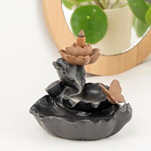 Zen Lotus Kelebek Temalı Geri Akışlı Şelale Tütsülük
