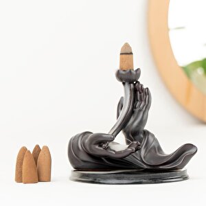 Zen Om Lotus Temalı Geri Akışlı Şelale Tütsülük