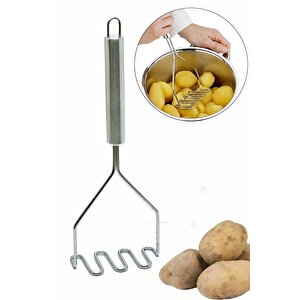 Paslanmaz Çelik Kancalı Metal Patates Ezici 26-9 Cm Patates Püre Yapıcı
