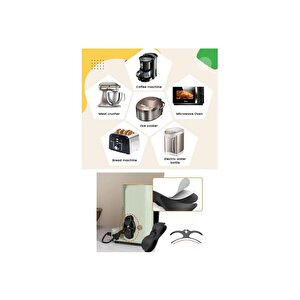 2 Adet Yapışkanlı Airfry Fırın Rondo Elektrikli Alet Mutfak Kablo Düzenleyici Kablo Sarma Aparatı
