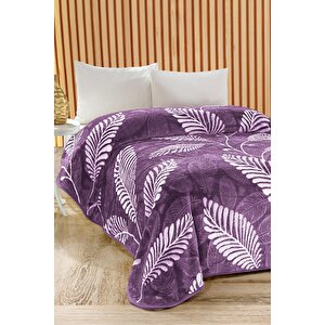 4 Kg Battaniye Supersoft Embos Kalın Yumuşak Peluş Çift Kişilik Yumoş 220x240 Cm Lila