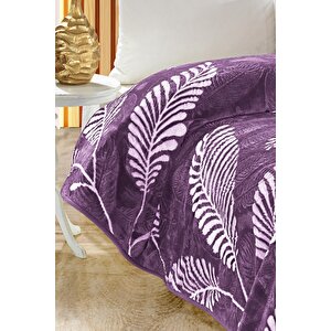 4 Kg Battaniye Supersoft Embos Kalın Yumuşak Peluş Çift Kişilik Yumoş 220x240 Cm Lila
