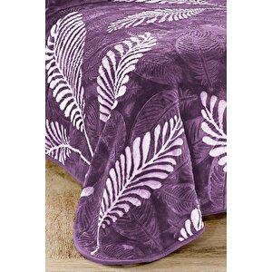 4 Kg Battaniye Supersoft Embos Kalın Yumuşak Peluş Çift Kişilik Yumoş 220x240 Cm Lila