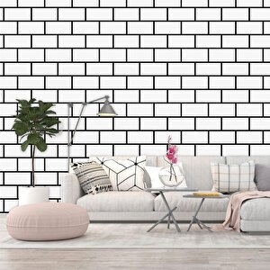 6 Adet 60x30cm Beyaz Tuğla Desen Yapışkanlı Karavan Prefabrik Banyo Wc Duvar Paneli Shiny-19