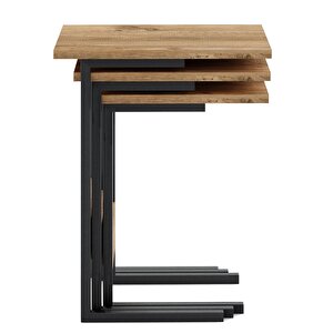 Ceramical Zg3  Zigon Sehpa, Üçlü, Çam