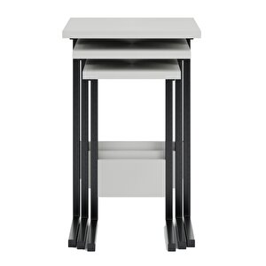 Ceramical Zg3  Zigon Sehpa, Üçlü, Beyaz