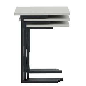 Ceramical Zg3  Zigon Sehpa, Üçlü, Beyaz