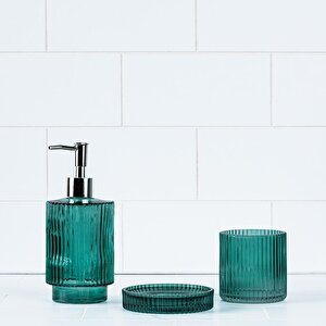 Linear Cam Sıvı Sabunluk Banyo Seti Yeşil