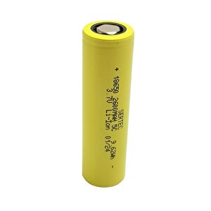 18650 3.7v 2600mah 5c Li-ion Şarjlı Pil Başlıksız Sarı - 1adet