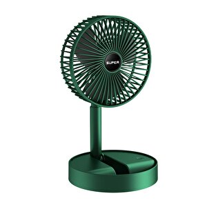 F-06 Taşınabilir Şarjlı Fan 3 Kademeli Vantilatör Klima Soğutucu Fan Yeşil