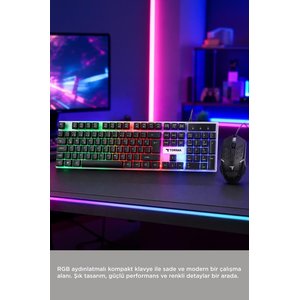 Torima Oyuncu Rgb Işıklı Kablolu Q Klavye Ve Mouse Seti Tmk03 Siyah