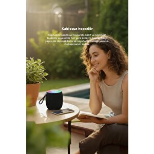 Bluetooth Hoparlör Rgb Işıklı Usb Fm Destekli Radyo D10 Siyah