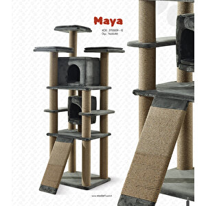 Maya Kedi Tırmalama Çok Katlı Yuvalı ve Merdivenli