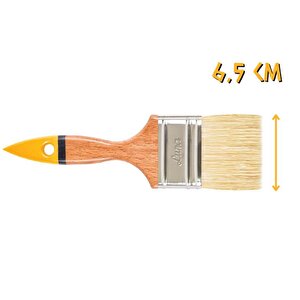 İzmir Fırça Luna Ahşap Saplı Kestirme Boya Fırçası No: 3 - 6.5 Cm.