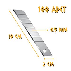 Maket Bıçağı Falçata Yedeği 18 X 0.5 Mm. - 100 Adet
