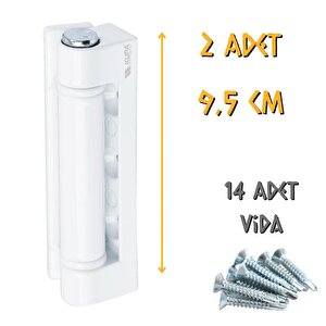 Zamak Pimapen Menteşesi Beyaz - 9.5 Cm. - 2 Adet