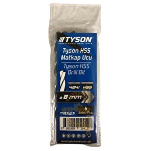 Tyson Metal Ahşap Delici Hss Matkap Ucu 8.0 Mm. - 5 Adet