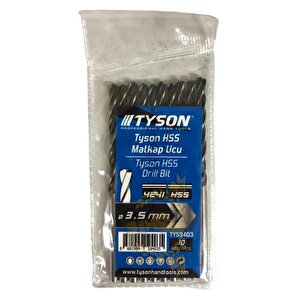 Tyson Metal Ahşap Delici Hss Matkap Ucu 3.5 Mm. - 10 Adet